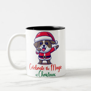 Celebrate the magic of Christmas Dog Two-Tone Coffee Mug