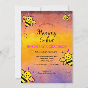Celebrate the Mummy to Bee Baby Shower Invitation