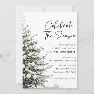 Celebrate The Season Christmas dinner party Invitation