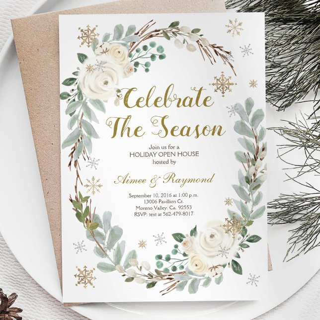 Celebrate the season open house invitation (Creator Uploaded)
