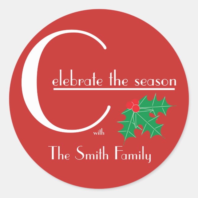 Celebrate the Season |Red and White sticker (Front)