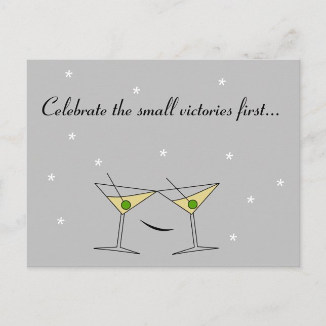 Celebrate the small victories first Cheers Postcard (Front)