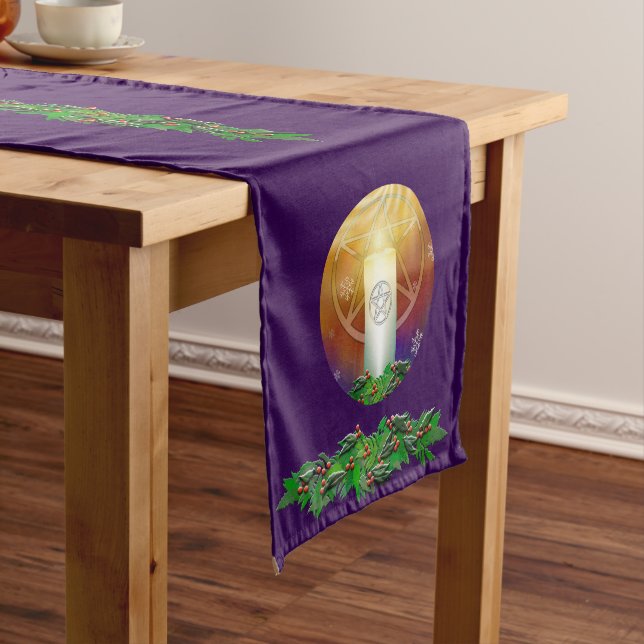 Celebrate the Warmth of the Yule Sun Short Table Runner (In Situ)