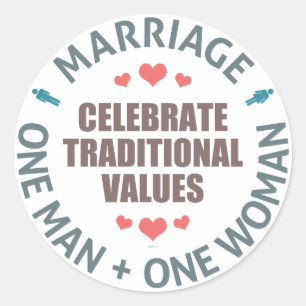 Celebrate Traditional Values Classic Round Sticker