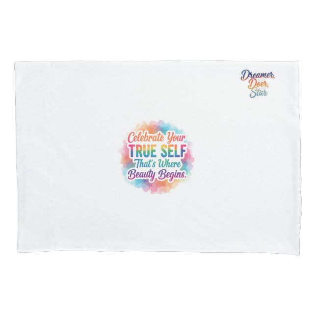 Celebrate True Self Sticker Pillowcase (Front)