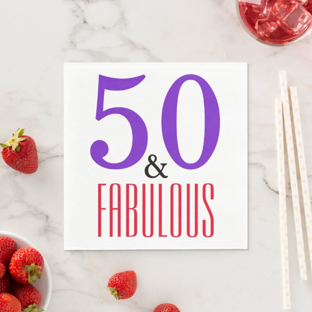 Celebrate Turning 50 and Fabulous Napkin (Insitu)