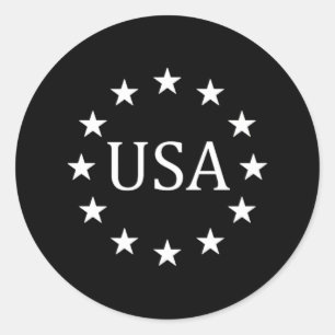 Celebrate Usa With Stars Patriotic Classic Round Sticker