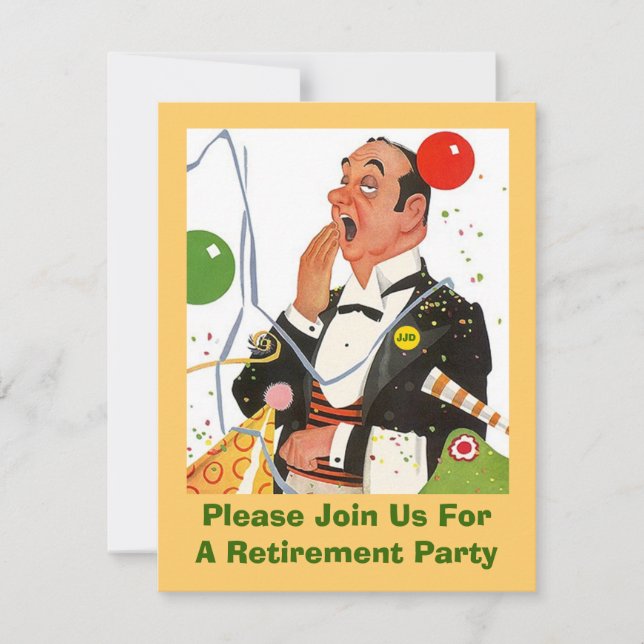Celebrate w/ Fun Retro Retirement Party Invitation (Front)