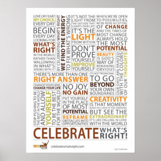 Celebrate What's Right Poster 18"x24"
