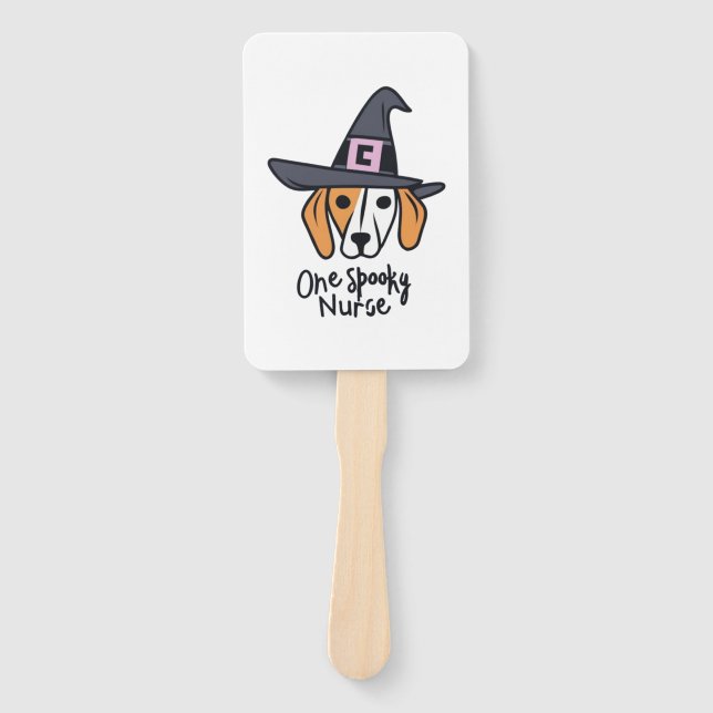 Celebrate with Barks and Health One Spooky Nurse D Hand Fan (Front)