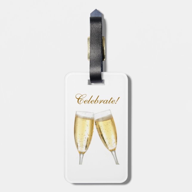 Celebrate with Champagne Luggage Tag (Back Vertical)