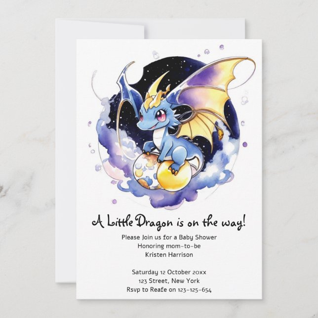 Celebrate with Dragons: Baby Shower Invitation (Front)