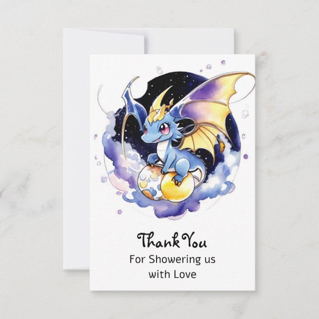Celebrate with Dragons: Baby Shower Thank You Card (Front)