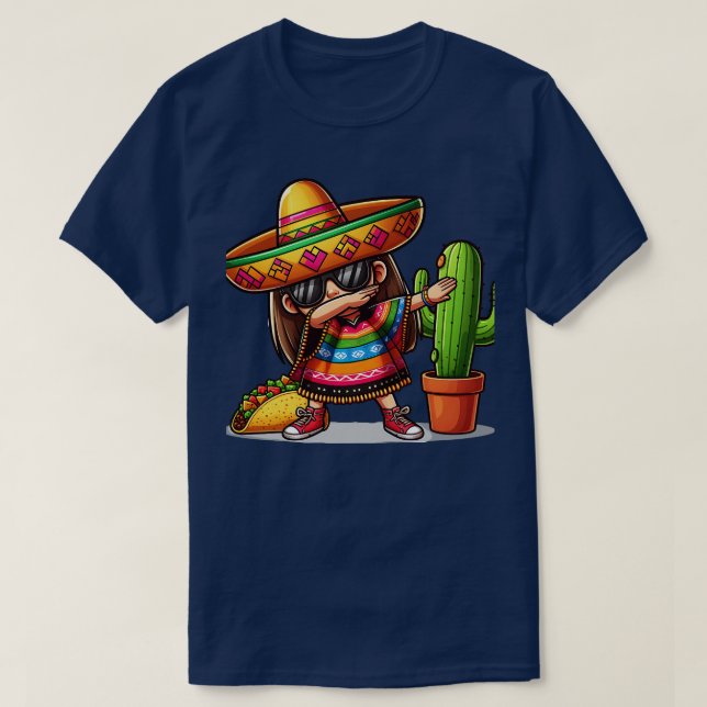 Celebrate with our Dabbing Mexican L T-Shirt (Design Front)