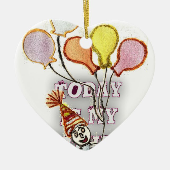 Celebrate with Our Playful Birthday Greeting Happy Ceramic Tree Decoration (Front)