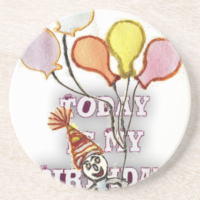 Celebrate with Our Playful Birthday Greeting Happy Coaster (Front)