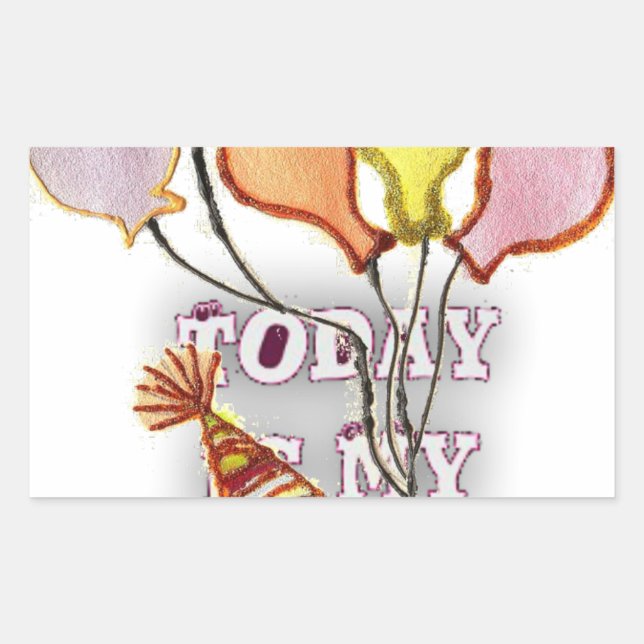 Celebrate with Our Playful Birthday Greeting Happy Rectangular Sticker (Front)