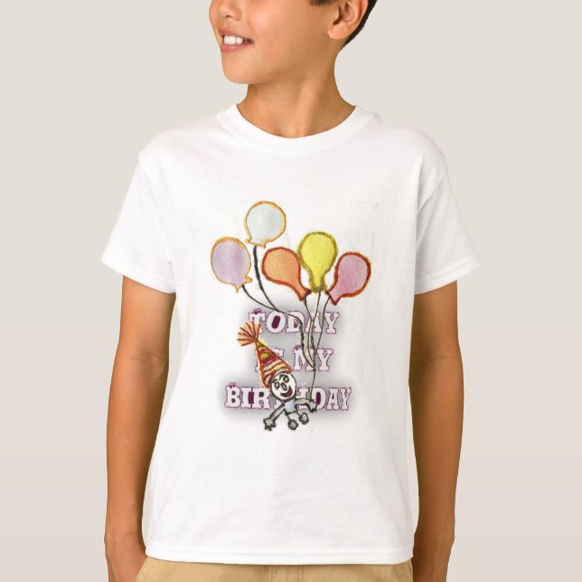 Celebrate with Our Playful Birthday Greeting Happy T-Shirt (Front)