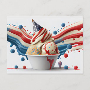 Celebrate with Red White Blue Postcard