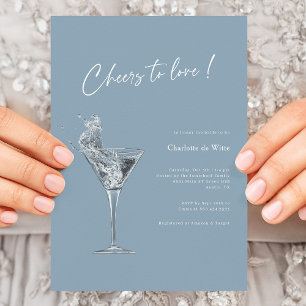 Celebrate with Serenity! Dusty Blue Bridal Shower Invitation
