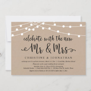 Celebrate with the new Mr & Mrs, Wedding Elopement Invitation