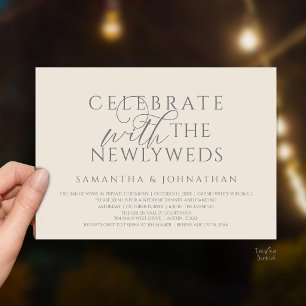 Celebrate with the Newlyweds Elegant Reception Invitation