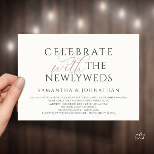 Celebrate with the Newlyweds Elegant Reception Invitation