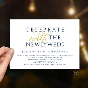 Celebrate with the Newlyweds Elegant Reception Invitation