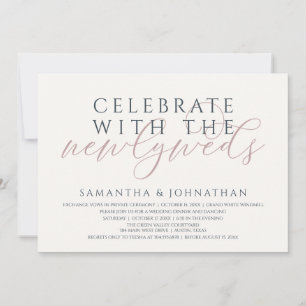Celebrate with the Newlyweds Modern Reception Invitation