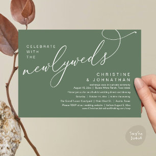 Celebrate with the Newlyweds, Romantic Wedding Invitation