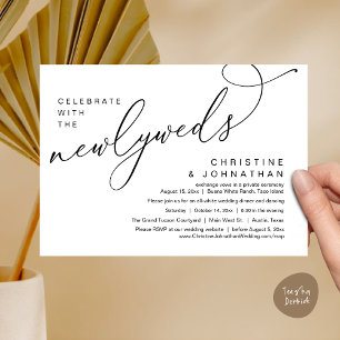 Celebrate with the Newlyweds, Romantic Wedding Invitation