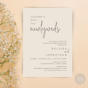 Celebrate With The Newlyweds, Wedding Dinner Invitation