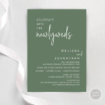 Celebrate With The Newlyweds, Wedding Dinner Invitation<br><div class="desc">Mark the beginning of your forever with elegance using our contemporary-themed wedding elopement celebration invitation card, "Celebrate with the newlyweds". Perfect for couples extending their joyous occasion, this invitation exudes sophistication with a hint of playfulness, setting the stage for a memorable event. Adorned with a timeless forest sage green theme,...</div>