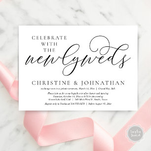 Celebrate with the newlyweds, Wedding Dinner  Invitation