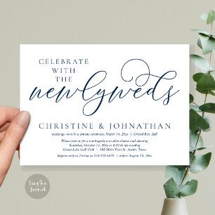 Celebrate with the newlyweds, Wedding Dinner Invitation