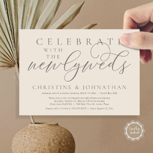 Celebrate with the newlyweds, Wedding Dinner  Invitation
