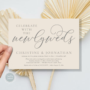 Celebrate with the newlyweds, Wedding Dinner Invitation