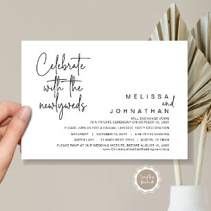 Celebrate with the newlyweds, Wedding Elopement In Invitation