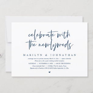 Celebrate with the newlyweds, Wedding Elopement In Invitation