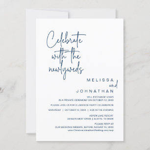 Celebrate With The Newlyweds, Wedding Elopement Invitation