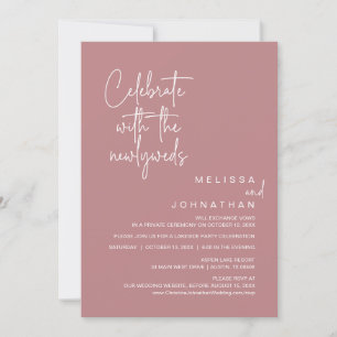 Celebrate With The Newlyweds, Wedding Elopement Invitation