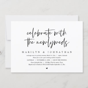 Celebrate with the newlyweds, Wedding Elopement Invitation