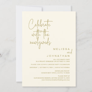Celebrate With The Newlyweds, Wedding Elopement Invitation