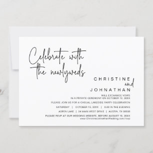 Celebrate with the newlyweds, Wedding Elopement Invitation