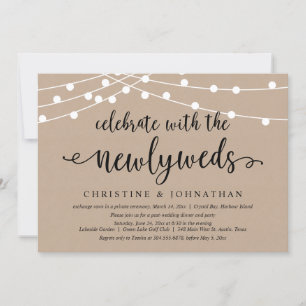 Celebrate with the newlyweds, Wedding Elopement Invitation