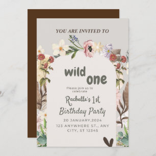 Celebrate With Us 1st birthday Wild flower   Invitation