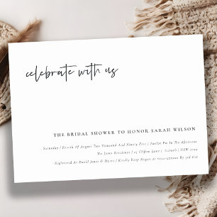 Celebrate With Us Calligraphy Bridal Shower Invite