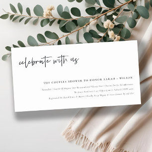 Celebrate With Us Calligraphy Couple Shower Invite