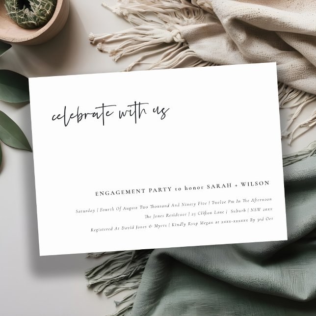 Celebrate With Us Calligraphy Engagement Invite (Creator Uploaded)