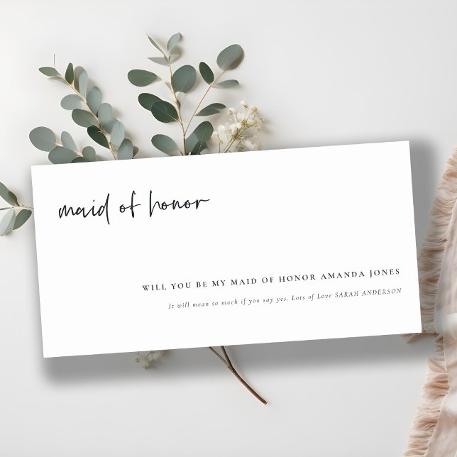 Celebrate With Us Calligraphy Maid of Honour Invit Thank You Card (Creator Uploaded)